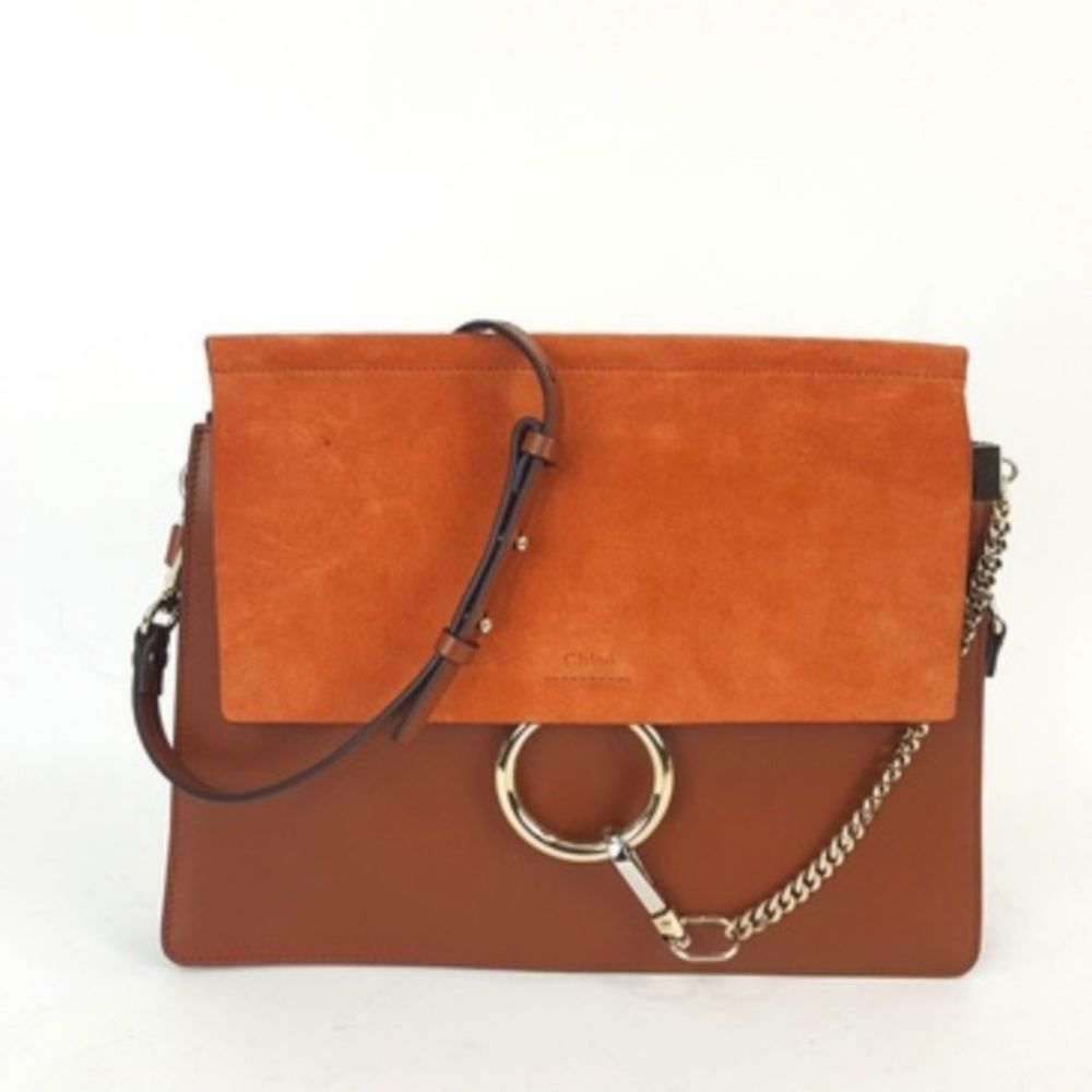 Chloe Tobacco Brown Leather Suede Shoulder Bag Handbag - Picture 5 of 10